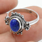 Natural Lapis Lazuli Anniversary Gift Cocktail Ring 925 Sterling Silver