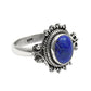 Natural Lapis Lazuli Anniversary Gift Cocktail Ring 925 Sterling Silver