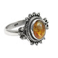 925 Sterling Silver Natural Amber Gemstone Trendy Statement Ring