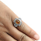 925 Sterling Silver Natural Amber Gemstone Trendy Statement Ring