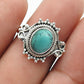 925 Sterling Silver Turquoise Gemstone Women Gift Statement Ring