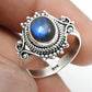 Labradorite Gemstone 925 Sterling Silver Statement Bezel Ring