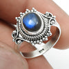 Labradorite Gemstone 925 Sterling Silver Statement Bezel Ring
