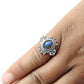 Labradorite Gemstone 925 Sterling Silver Statement Bezel Ring