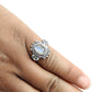 Oval Natural Rainbow Moonstone Sister Band Birthday Ring Sterling Silver