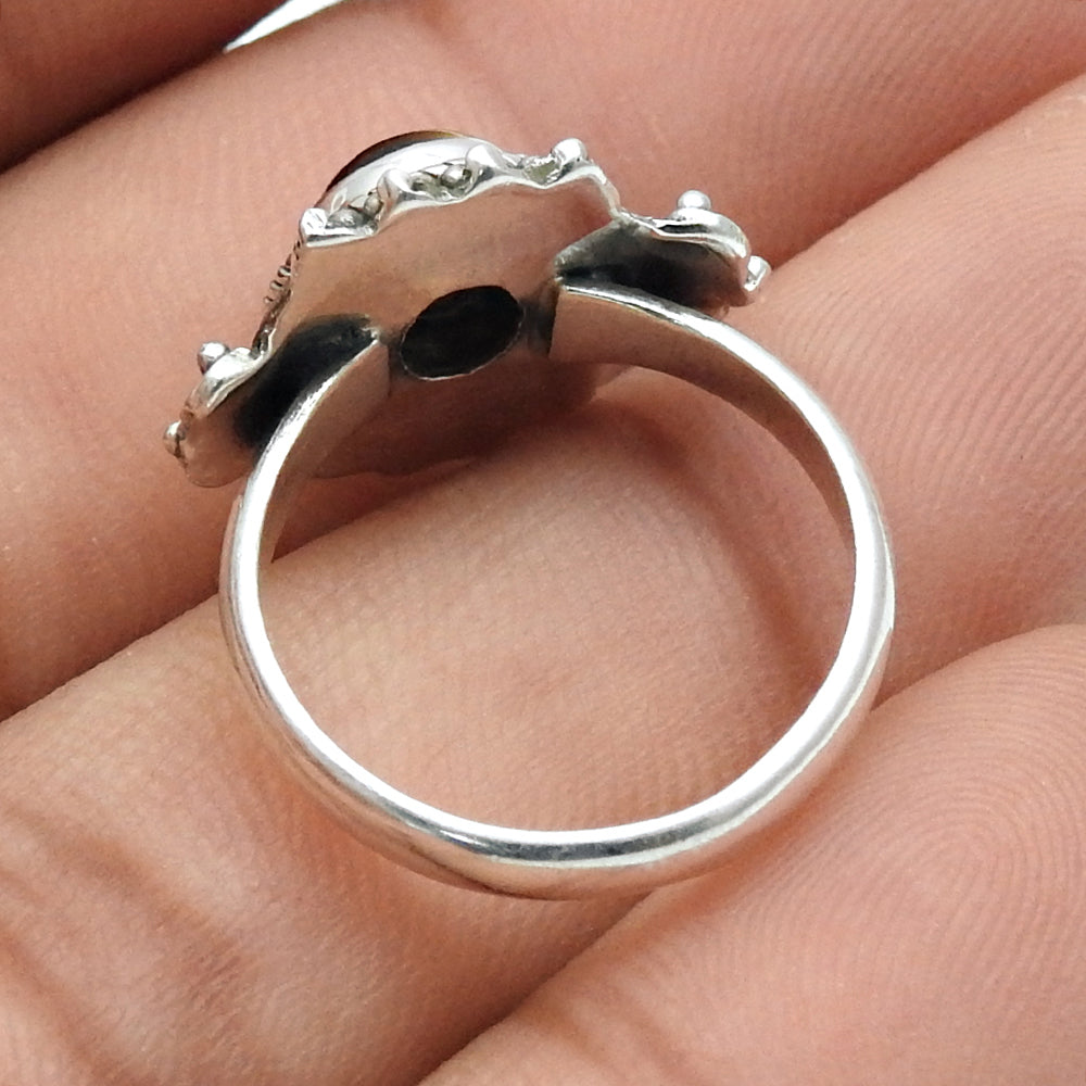 Tiger Eye Gemstone 925 Sterling Silver Statement Wedding Gift Women Ring