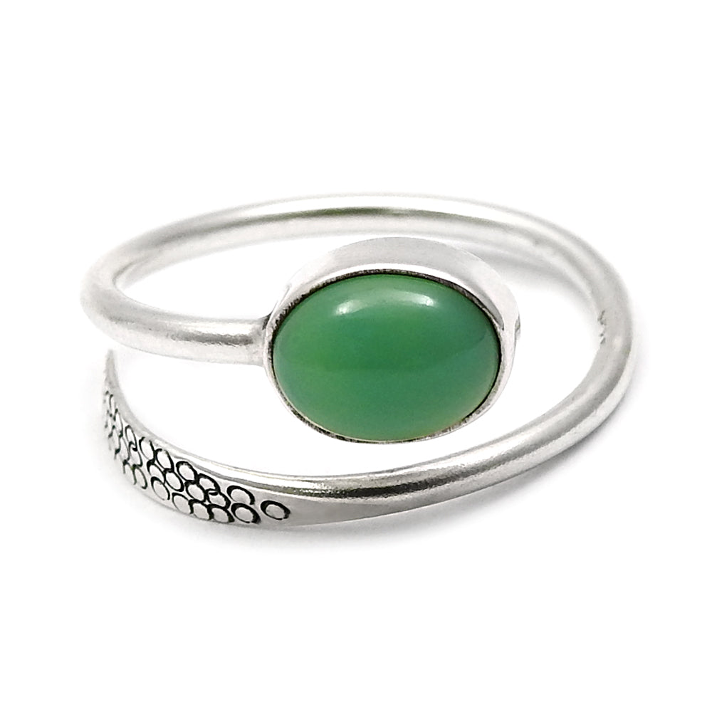 Chrysoprase Gemstone Friendship Day Statement Bezel Ring Sterling Silver