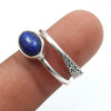 Sterling Silver Lapis Lazuli Gemstone September Birth Band Birthday Ring