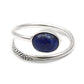 Sterling Silver Lapis Lazuli Gemstone September Birth Band Birthday Ring