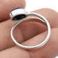Sterling Silver Lapis Lazuli Gemstone September Birth Band Birthday Ring