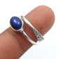 Sterling Silver Lapis Lazuli Gemstone September Birth Band Birthday Ring