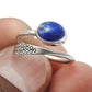 Sterling Silver Lapis Lazuli Gemstone September Birth Band Birthday Ring