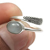 Sterling Silver Natural Moon Stone Cocktail Bezel Crown Chakra Ring