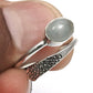 Sterling Silver Natural Moon Stone Cocktail Bezel Crown Chakra Ring