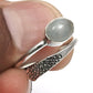 Sterling Silver Natural Moon Stone Cocktail Bezel Crown Chakra Ring