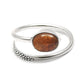 Sterling Silver Natural Orange Tourmaline Statement Handmade Bezel Ring
