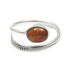 Sterling Silver Natural Orange Tourmaline Statement Handmade Bezel Ring
