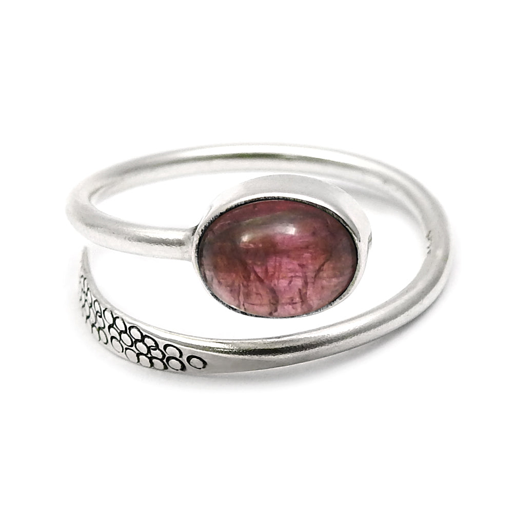 925 Sterling Silver Natural Pink Tourmaline Handmade Statement Ring