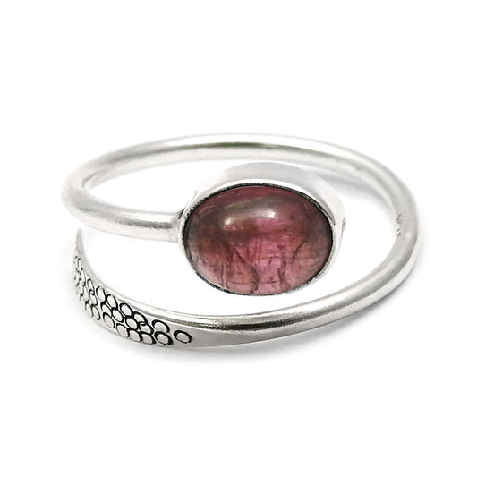 925 Sterling Silver Natural Pink Tourmaline Handmade Statement Ring