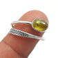 Solid 925 Silver Natural Yellow Tourmaline Gemstone Statement Ring