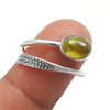 Solid 925 Silver Natural Yellow Tourmaline Gemstone Statement Ring