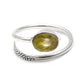 Solid 925 Silver Natural Yellow Tourmaline Gemstone Statement Ring