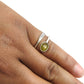 Solid 925 Silver Natural Yellow Tourmaline Gemstone Statement Ring