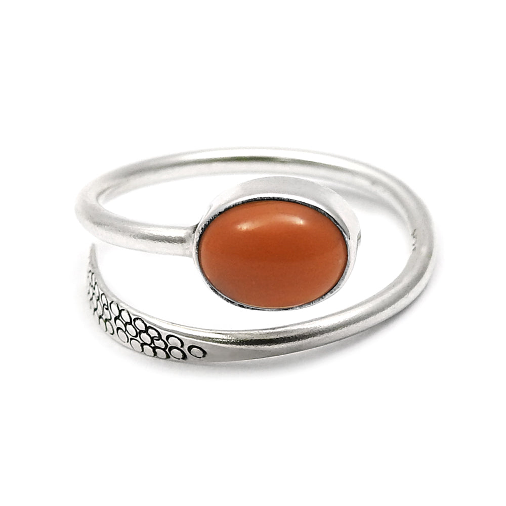 Sterling Silver Oval Carnelian Stone Statement Sacral Chakra Wife Ring