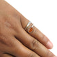 Sterling Silver Oval Carnelian Stone Statement Sacral Chakra Wife Ring
