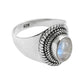Natural Rainbow Moonstone Cocktail Bezel Sister Unique Ring Sterling Silver