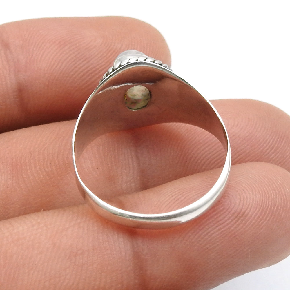 Natural Rainbow Moonstone Cocktail Bezel Sister Unique Ring Sterling Silver
