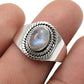 Natural Rainbow Moonstone Cocktail Bezel Sister Unique Ring Sterling Silver
