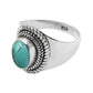Friendship Day Deal Natural Turquoise Sterling Silver Wedding Cocktail Ring