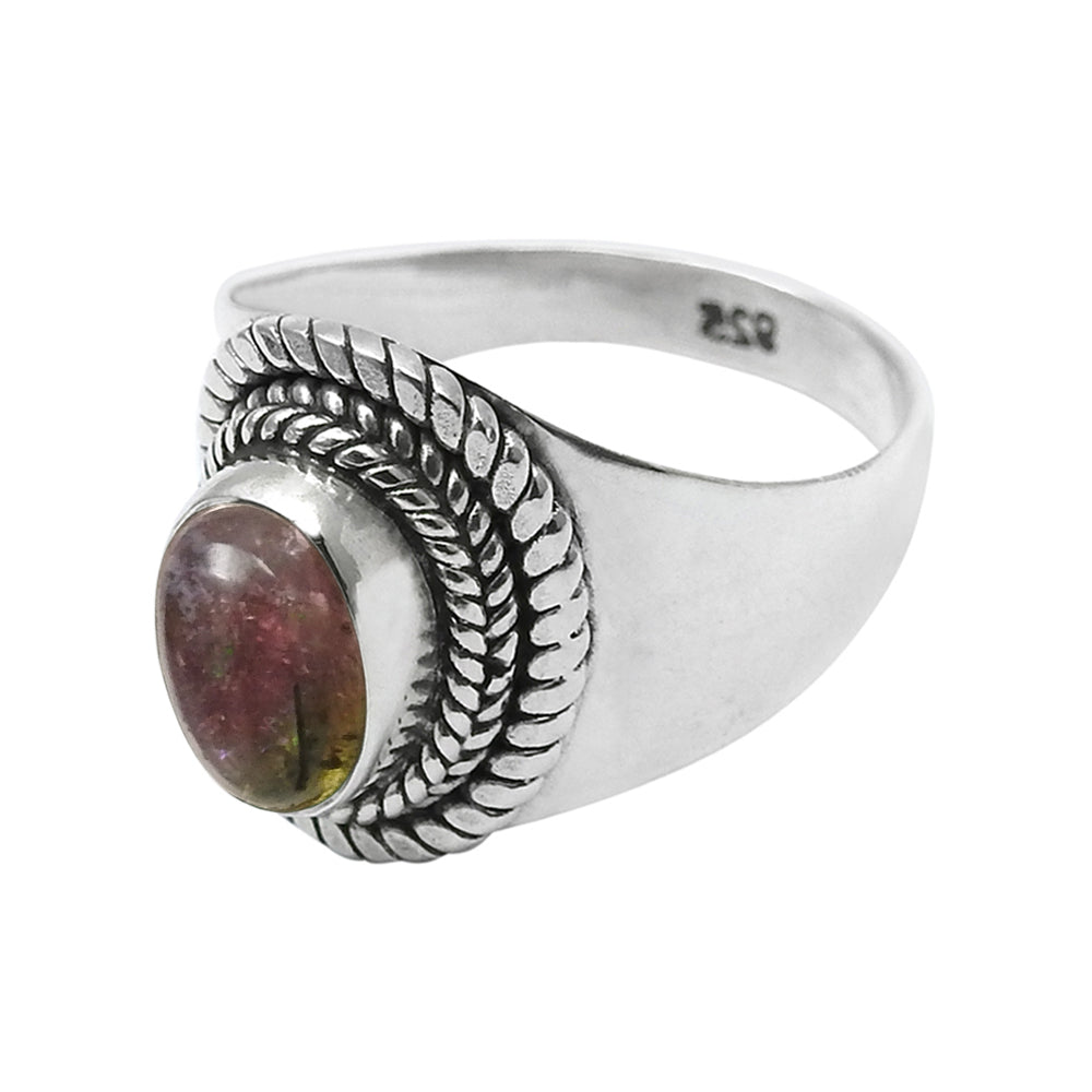 925 Sterling Silver Tourmaline Gemstone Statement Ring