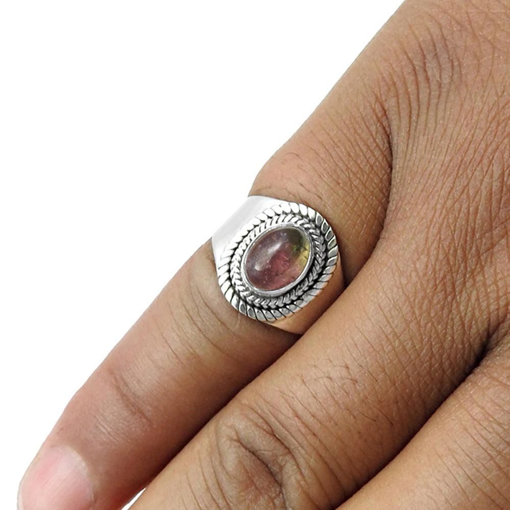 925 Sterling Silver Tourmaline Gemstone Statement Ring