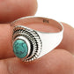 Friendship Day Deal Natural Turquoise Sterling Silver Wedding Cocktail Ring