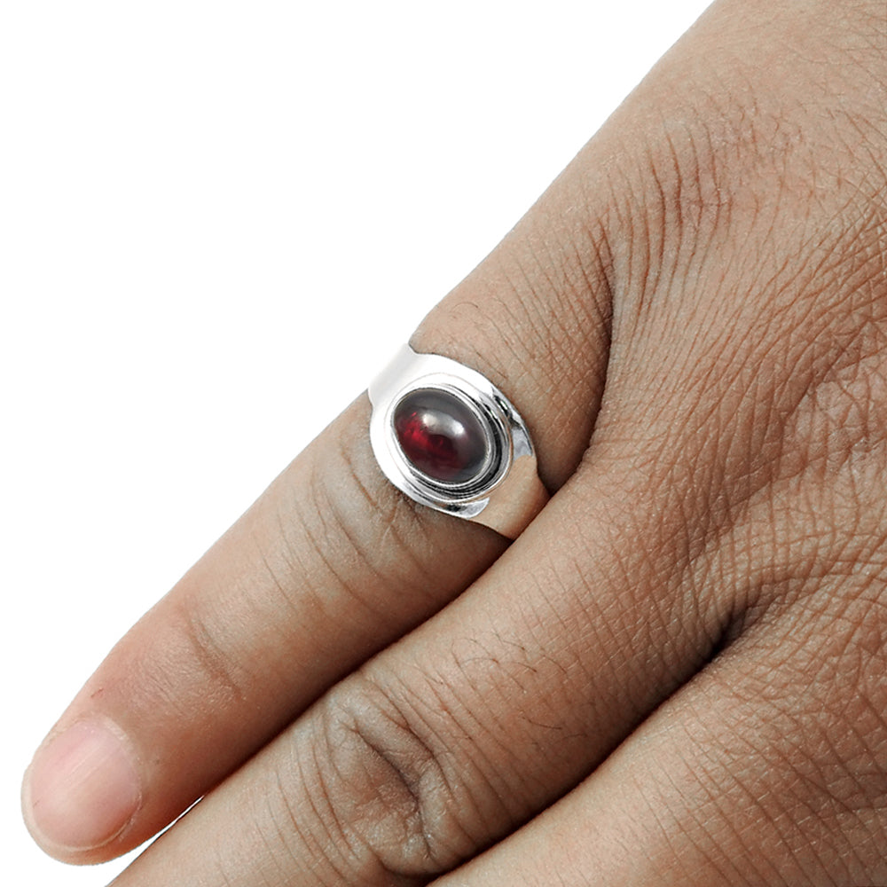 Sterling Silver Garnet Gemstone Band Best Sisters Gift Promise January Ring