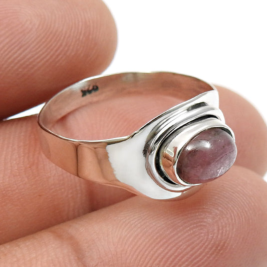 Natural Pink Tourmaline 925 Sterling Silver Ring
