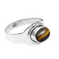 Sacral Chakra Natural Tiger Eye Sterling Silver Promise Band Sister Ring