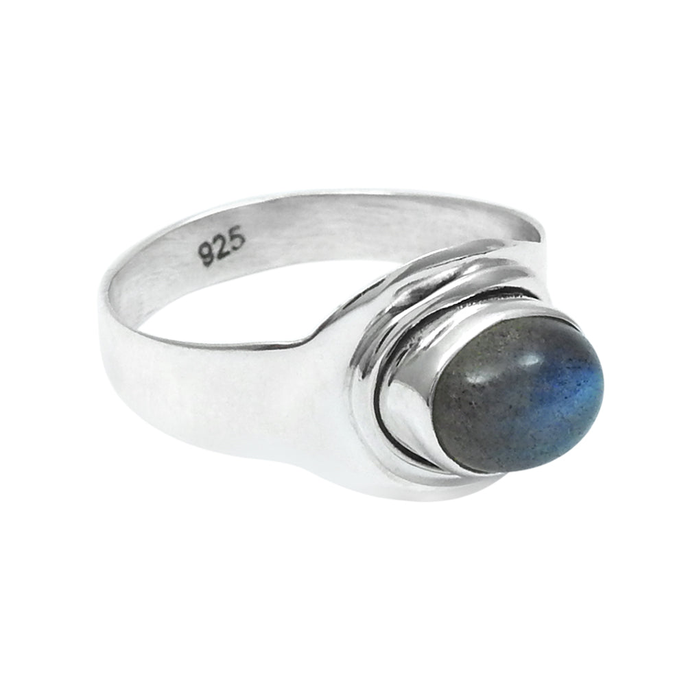 Natural Labradorite Boho Statement Best Friend Gift Ring Sterling Silver