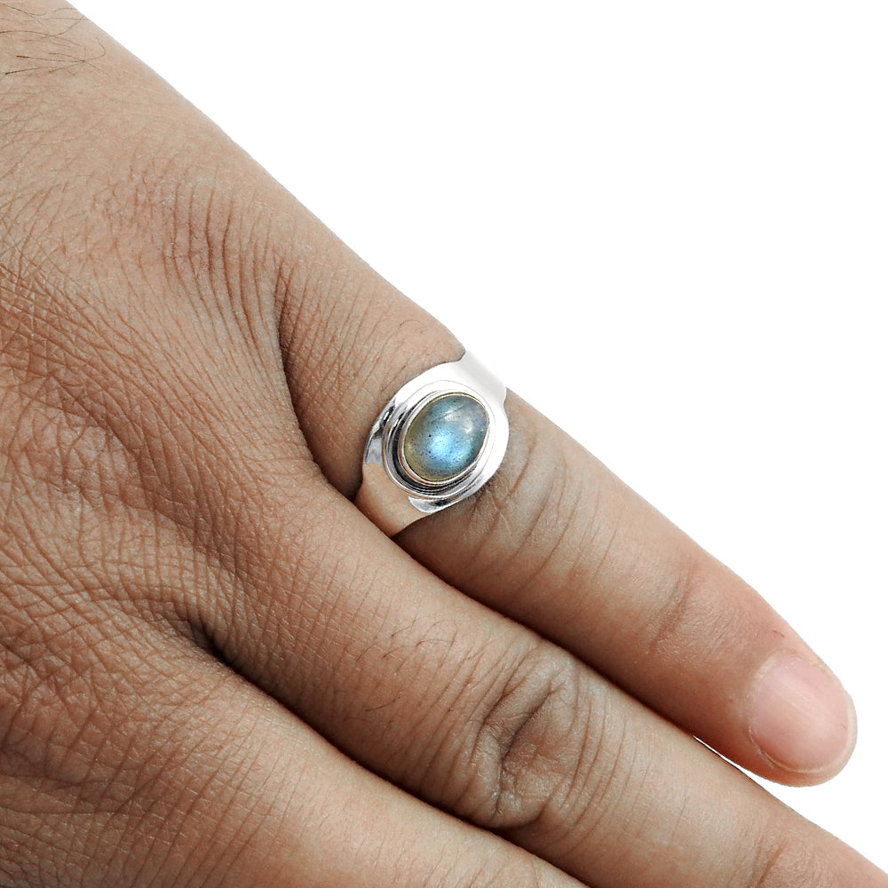 Natural Labradorite Boho Statement Best Friend Gift Ring Sterling Silver