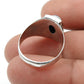 Sterling Silver Oval December Natural Turquoise Bezel Daughter Band Ring
