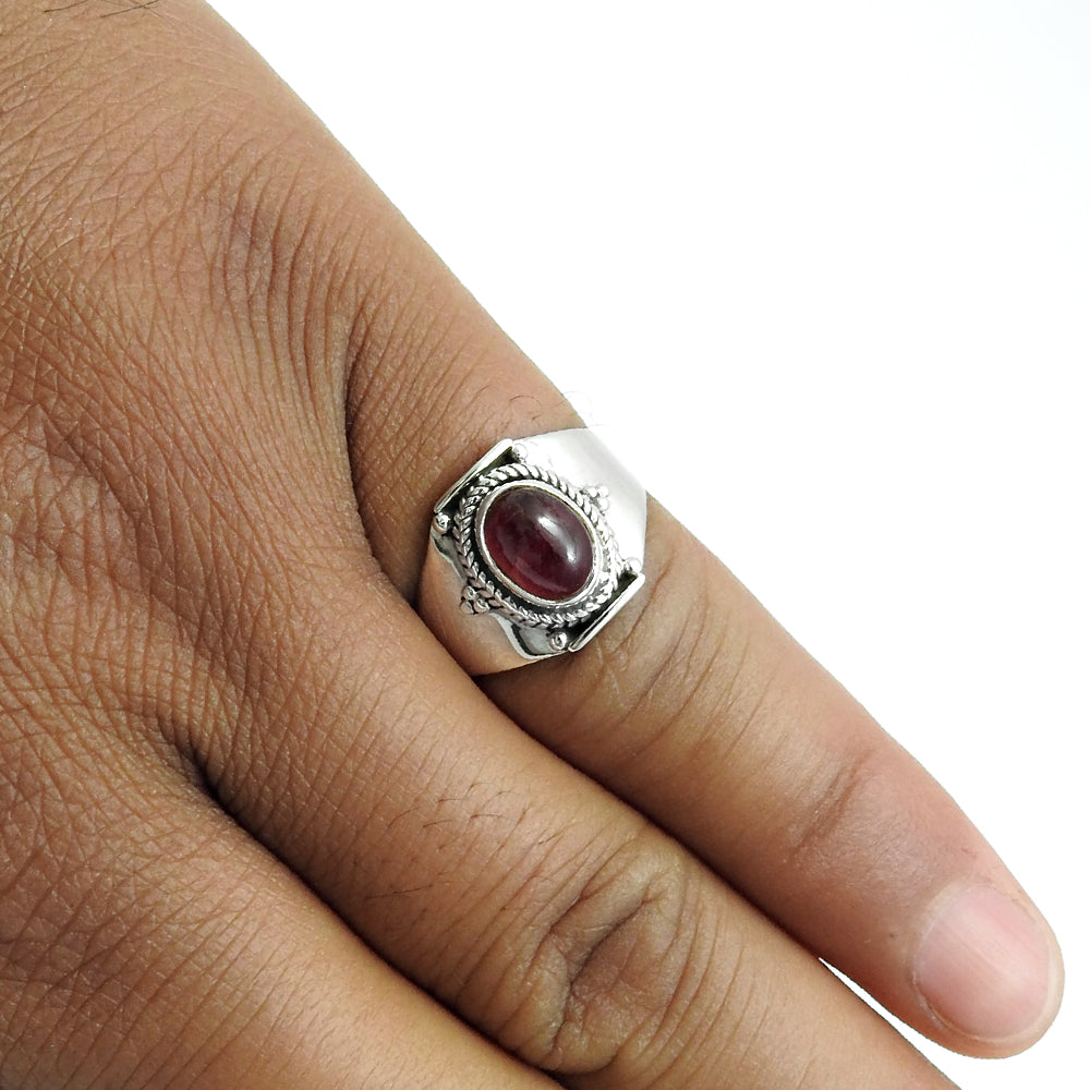 Pink Tourmaline Gemstone 925 Sterling Silver Ring Jewelry