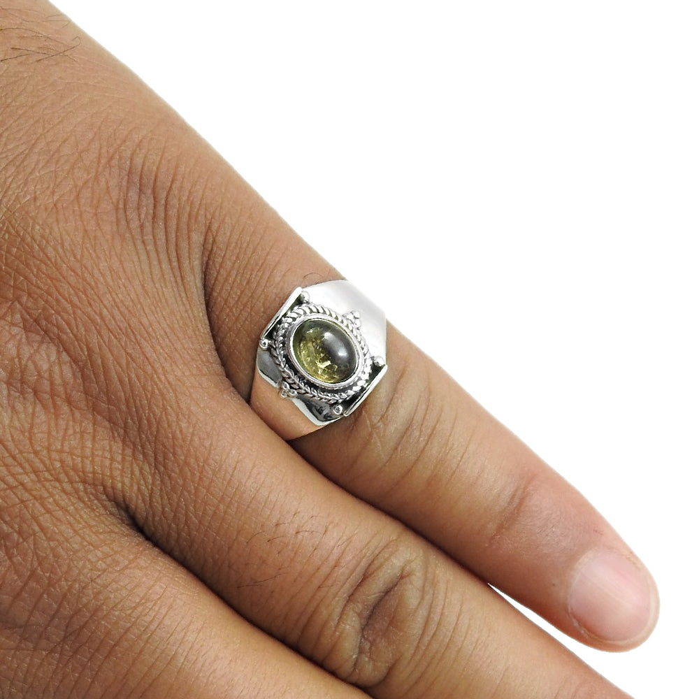 Tourmaline Gemstone 925 Sterling Silver Band Ring Jewelry