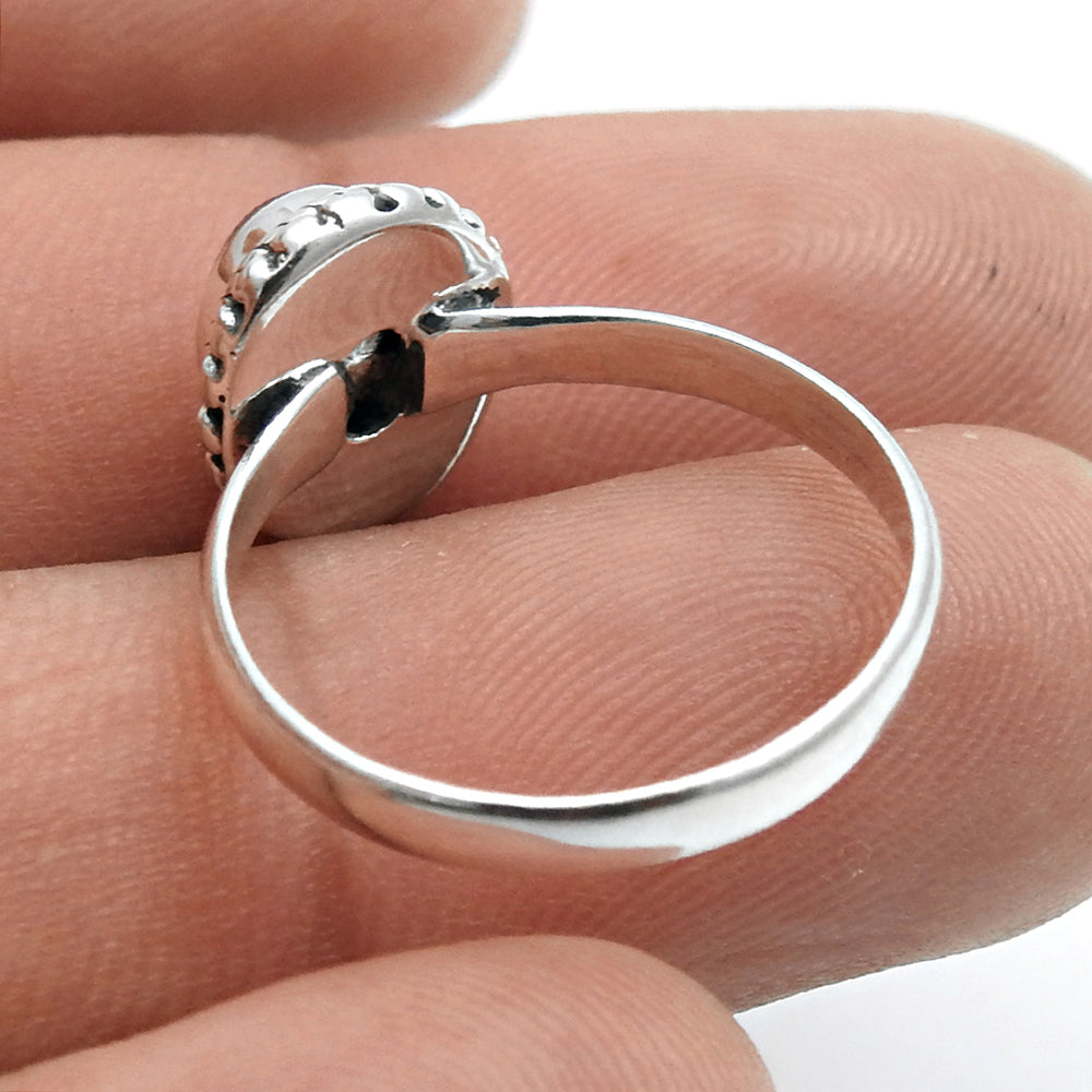 Sterling Silver Rainbow Moonstone Gemstone Handmade Promise New Band Ring