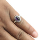 Sterling Silver Natural Amethyst Bezel Wife Wedding Band Handcrafted Ring