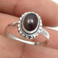 Oval Natural Garnet Sterling Silver Statement Cocktail Bezel Artisan Ring