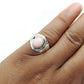 Pink Opal Stone Promise Band Art Deco Ethnic Ring 925 Sterling Silver