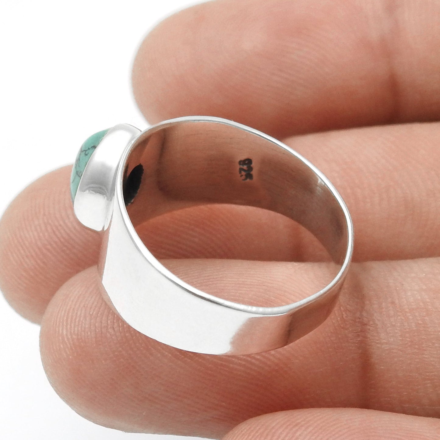 Turquoise Gemstone Solid Silver Daughters Day New Cocktail Ring Jewelry