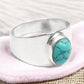 Turquoise Gemstone Solid Silver Daughters Day New Cocktail Ring Jewelry